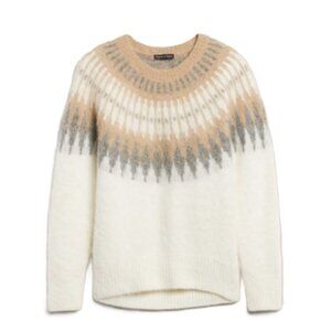 Banana Republic Chase Fair Isle Ivory Sweater Small Alpaca Blend Après Ski